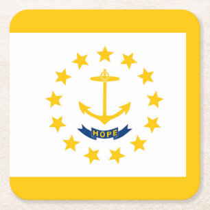 Porta-copo De Papel Quadrado Rhode Island State Flag Design