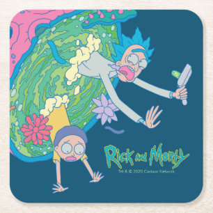 Porta-copo De Papel Quadrado RICK E MORTY™ Abaixo do Portal Infectado