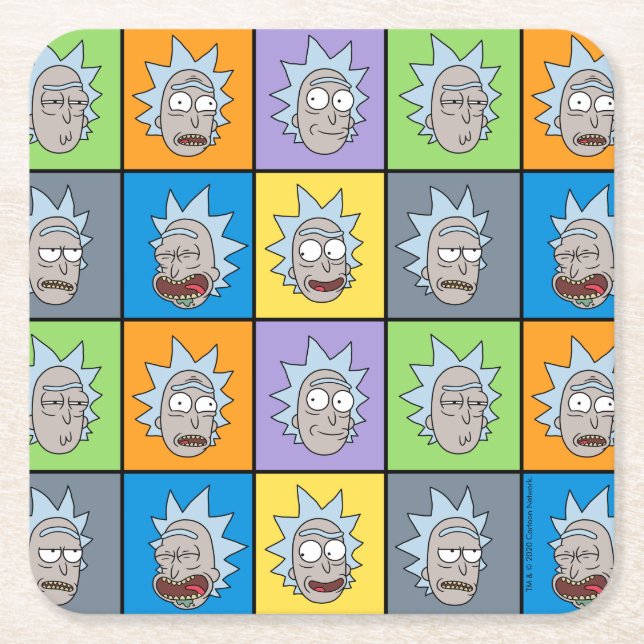 Porta-copo De Papel Quadrado RICK E MORTY™| Rick (Frente)