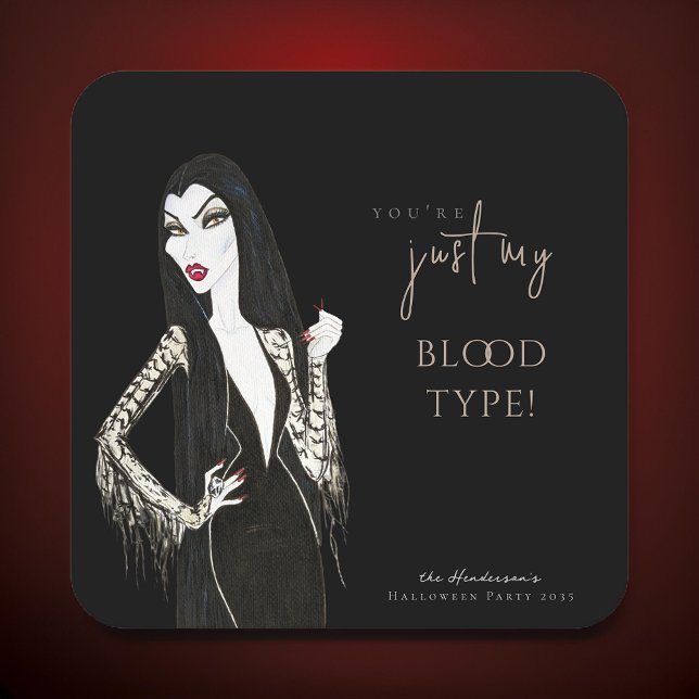 Porta-copo De Papel Quadrado Rico de Vampiress de Aquarela Preto (Criador carregado)