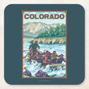 Porta-copo De Papel Quadrado Rio RaftingColorado