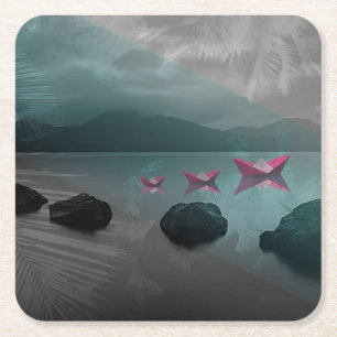 Porta-copo De Papel Quadrado Rochas