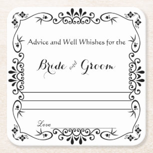 Porta-copo De Papel Quadrado Rolo Floral Elegante, Conselhos e Boas Vindas