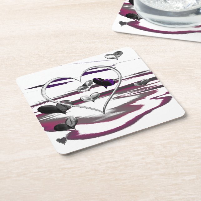 Porta-copo De Papel Quadrado Romance futurístico (Inclinado)