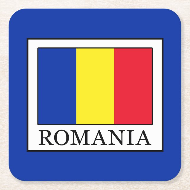 Porta-copo De Papel Quadrado Romênia (Frente)