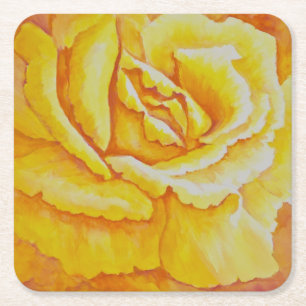 Porta-copo De Papel Quadrado Rosa amarelo