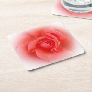 Porta-copo De Papel Quadrado rosa coral rosa