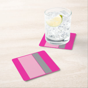 Porta-copo De Papel Quadrado Rosa Doce
