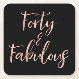 Porta-copo De Papel Quadrado Rosa Gold Foil Quarty | 40 e fabuloso