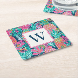 Porta-copo De Papel Quadrado Rosa Pronta Azul Turquesa Azul Marinho Abacaxi Mon