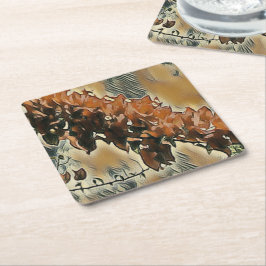 Porta-copo De Papel Quadrado Rosa Tree Art