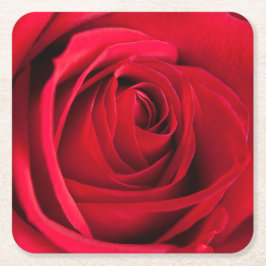 Porta-copo De Papel Quadrado Rosa vermelha