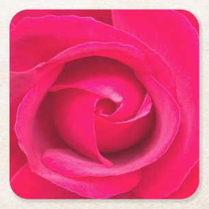 Porta-copo De Papel Quadrado Rosa vermelho romântico do rosa