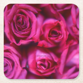 Porta-copo De Papel Quadrado Rosas