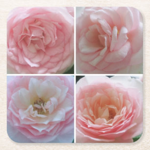 Porta-copo De Papel Quadrado Rosas Bonitas