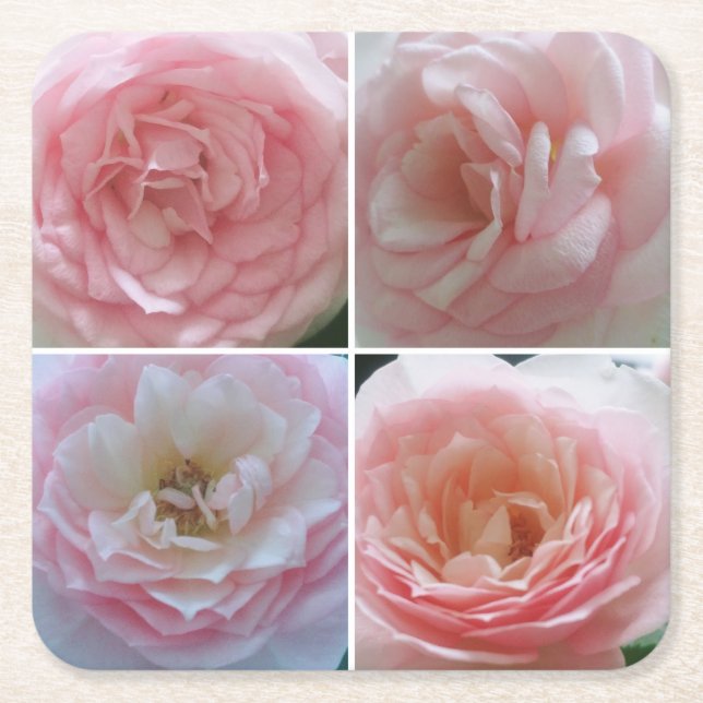 Porta-copo De Papel Quadrado Rosas bonito (Frente)