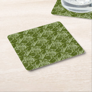 Porta-copo De Papel Quadrado Rosas de metal-12-Conjunto de Portas copos verde-o