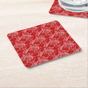 Porta-copo De Papel Quadrado Rosas de metal-24-Conjunto de Portas copos vermelh