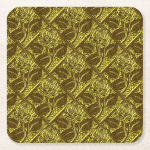 Porta-copo De Papel Quadrado Rosas de metal-9-Verde Conjunto de Portas copos Do