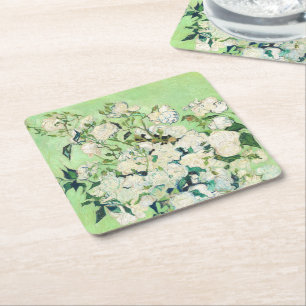 Porta-copo De Papel Quadrado Rosas, Vincent van Gogh