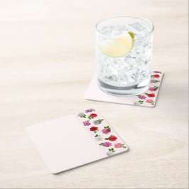 Porta-copo De Papel Quadrado Rose Garden Party Bridal Shower