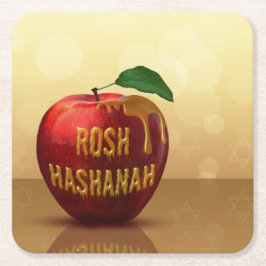 Porta-copo De Papel Quadrado Rosh Hashanah Jewish New Year Honey Apple