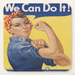 Porta-copo De Papel Quadrado Rosie the Riveter