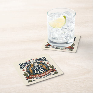 Porta-copo De Papel Quadrado Rota 66 Chicago Los Angeles Águia Americana