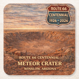 Porta-copo De Papel Quadrado Rota da Cratera do Meteoro de Winslow Arizona
