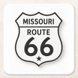 Porta-copo De Papel Quadrado Rota Missouri 66 Retro Escudo Branco Bandeja