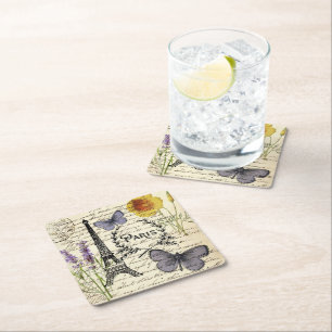 Porta-copo De Papel Quadrado roteiros rústicos do país francês paris torre eiff