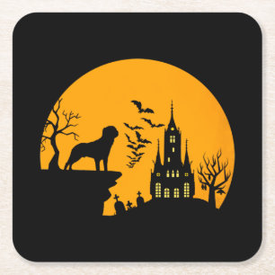 Porta-copo De Papel Quadrado Rottweiler Halloween