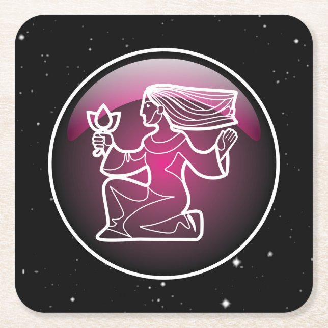 Porta-copo De Papel Quadrado Roxo (Frente)