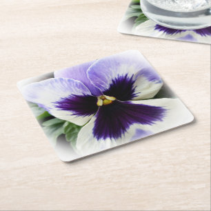Porta-copo De Papel Quadrado roxo profundo em branco