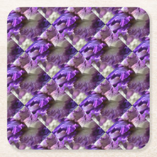 Porta-copo De Papel Quadrado Roxo, Violeta e Mauve Iris Abstrato