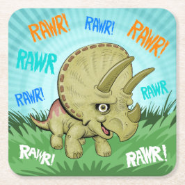 Porta-copo De Papel Quadrado RRAWR Triceratops