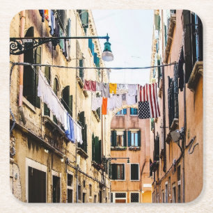Porta-copo De Papel Quadrado Rua estreita de Veneza