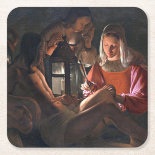 Porta-copo De Papel Quadrado Rua. Sebastian Abraçado por Irene, La Tour