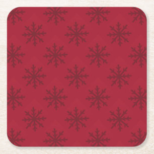 Porta-copo De Papel Quadrado Ruby Red Snowflake