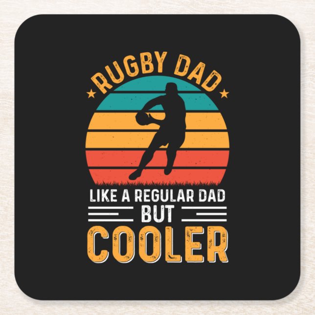 Porta-copo De Papel Quadrado Rugby Dad (Frente)
