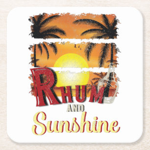 Porta-copo De Papel Quadrado Rum e Sunshine