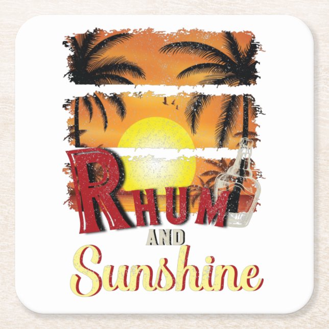 Porta-copo De Papel Quadrado Rum e Sunshine (Frente)