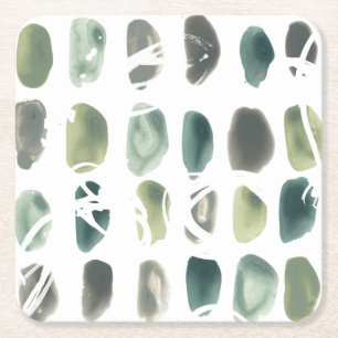 Porta-copo De Papel Quadrado Rune Stone - Verde