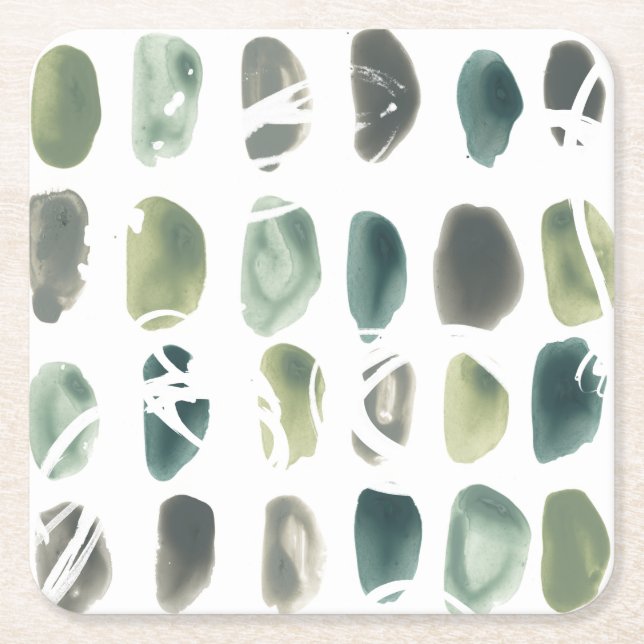 Porta-copo De Papel Quadrado Rune Stone - Verde (Frente)