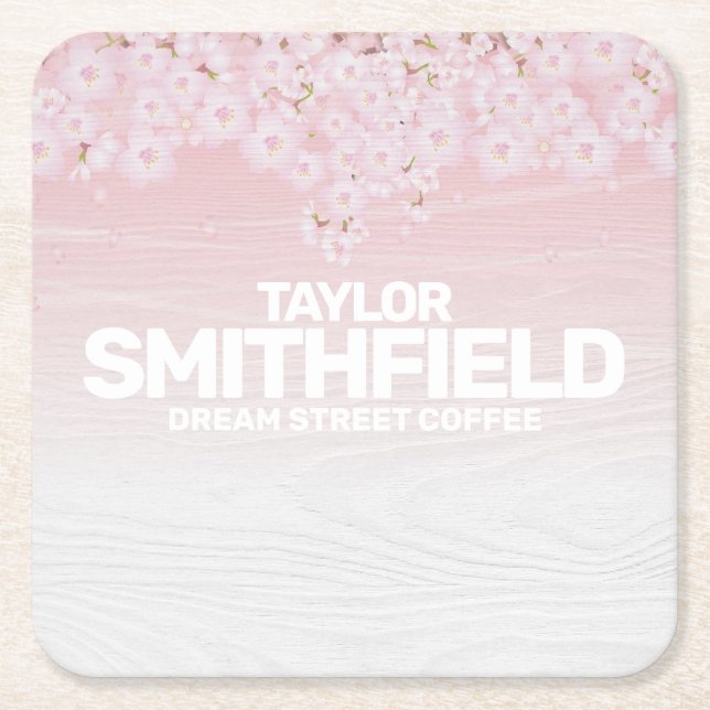 Porta-copo De Papel Quadrado Russo do Flor de Madeira (Frente)