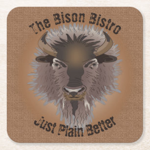 Porta-copo De Papel Quadrado Russo Western Plains Bison