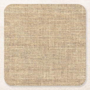 Porta-copo De Papel Quadrado Rustic Country Vintage Burlap