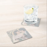 Porta-copo De Papel Quadrado Rustic elegant photo boho wedding<br><div class="desc">Rustic elegant photo boho wedding paper coasters.
Add your own photo,  names and date to personalize it.</div>