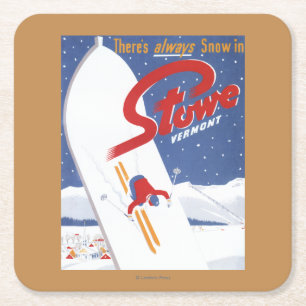 Porta-copo De Papel Quadrado S varrendo - Há sempre poster do Promo da neve