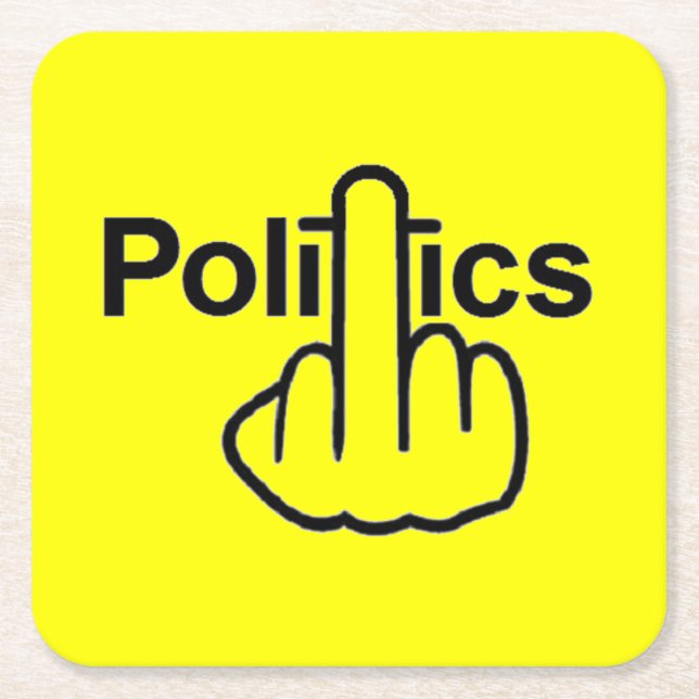 Porta-copo De Papel Quadrado Sacudir de Política porta copos (Frente)